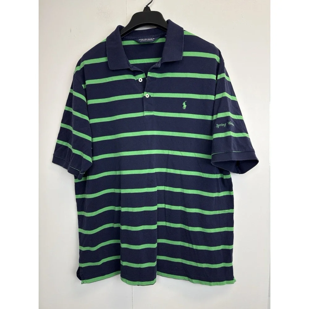 Polo Golf Ralph Lauren Polo Shirt Mens XL Pima‎ Cotton Striped Spring Meadows